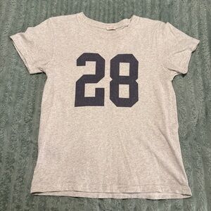 Brandy Melville Gray Tee with Navy Number